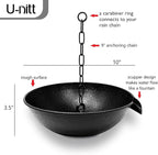 U-nitt 10" Spill Bowl Downspout Catch Basin for Rain Chain Anchoring & Stake | Rainwater Collection for Roof | Gutter Catch Basin | Good for Water Fountain & Birdbath | Black | Handles Heavy Rain
