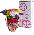 Summer Time Fresh Cut Live Flowers Arranged in a Takeout Container with Your Personal Message Tucked Inside a Fortune Cookie