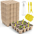 SYITCUN 640 Cells Seed Starter Tray, 40 Pack Seed Starter Kit, Peat Pots for Seedlings with 400 Plant Labels, 2 Seed Planting Tool and 1 Spray Bottle