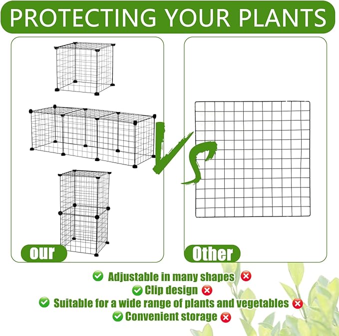 CIEOVO Plant Protectors from Animals, Heavy Duty Metal Plant Cages, 12"x12" Chicken Wire Cloche for Plants Wire Plant Covers Garden Protection Garden Plant Cloche, Chicken Wire Cloche Plant Protector