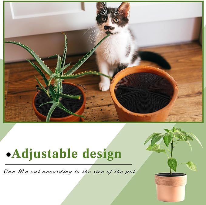 Sawysine 3 Pcs Plant Pot Cover Plant Protector from Animal Flower Pot Grid with Center Cutout Flower Cover Soil Protectors(Black,20.5 in)