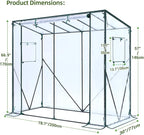 Ohuhu Tomato Greenhouse for Outdoors: Portable Lean to Green House Heavy Duty with Roll-Up Zippered Door, Tall Plastic Greenhouses for Outside Plants Growing Shed Tent for Backyard Transparent