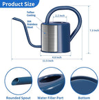 Watering Can, Stainless Steel Watering Can for Indoor & Outdoor Plants, 1L/35oz Long Spout Water Can with Handle, Rust-Proof Plant Watering Pot for House Plants, Garden Flowers