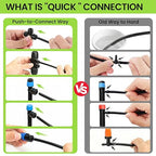 Bonviee Drip Irrigation System 230FT – Quick Connect Garden Watering Kit with Adjustable Drip Emitters, 1/4” & 5/16” Tubing for Raised Beds, Greenhouse, Lawn, Automatic Timer Compatible