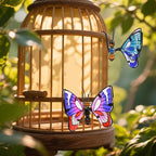 3pcs Butterfly Decorations for Flower Pots, Colorful Metal Hanging Ornaments Plant Decorations Pot Huggers for Garden Yard Fence Outdoor Decor (Butterfly)