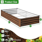 SnugNiture Galvanized Raised Garden Bed 6x3x1FT Outdoor Large Metal Planter Box Steel Kit for Planting Vegetables, Flowers