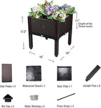 Plastic Elevated Planters for Raised Garden Bed with Legs for Outdoor Plants Box Kits with Drainage Holes for Patio Deck Balcony to Planting Flowers,Vegetables,Tomato and Herbs