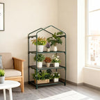 Mini Greenhouse for Indoor Outdoor, Small Plants Green House with 3 Tier Shelves, Portable Plastic Greenhouses with Transparent PVC Cover for Garden Backyard Patio Balcony Porch
