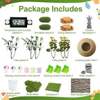 Jumping Spider Enclosure Kit,(Contains All Components) DIY Insects Habitat,Small Reptile Terrarium Glass House Accessories Set,with Temperature and Humidity Detector.5.5“x5.5”x9.5“ (Green)