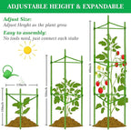 Moirsunt 6 Packs Tomato Cage for Garden Plant Support, Up to 48inch Garden Plant Stakes Tomato Trellis for Potted Plants, Deformable Tomato Cage Trellis for Climbing Plants Vegetables Flowers