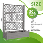 Durable Resin Raised Garden Bed with Drainage Holes & Reinforced Corners - Lightweight Flower Boxes Outdoor for Vegetables, Herbs, and Patio Garden Enclosure System (Grey, 43.43 * 18.27 * 59.29)