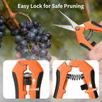 4 Pack Garden Pruning Shears, Stainless Steel Shears, Gardening Shears Scissors Pruning Shears for Gardening Tools (2pcs Orange+1pcs Green+1pcsBlue)