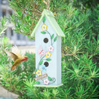 Yinns Hanging Birdhouse for Outdoor, Garden Decorative Wooden Bird House, Colorful Flower Two-Tiered for Hummingbird Small Bird
