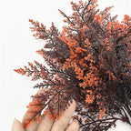Artificial Ferns Shrubs Bushes, Faux Fern Leaves Plastic Plants Fake Boston Grass for Wedding Bouquet Indoor Outdoor Home Garden Verandah Kitchen Table Centerpieces Arrangements Decoration Red 8 Pack
