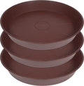 3 Pack of 25 26 inch Plant Saucer (22.7 Inch Base), 4.2" Depth, Large Deep Heavy Duty Plastic Flower Planter Water Trays for Indoors Outdoor, Plant Drip Trays (26", Chocolate)