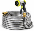 Metal Garden Hose 75 ft – 304 Stainless Steel Water Hose with Nozzle Sprayer, Garden Hoses Flexible, Lightweight, No Kink, Heavy Duty for Outdoor (75 ft)