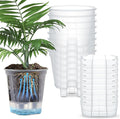 Wonderjune Self Watering Pots for Indoor Plants with Deep Reservoir and High Drainage Holes for Outdoor Plants and Flowers, Bare Root Planter(5.91'',Clear,9 Pcs)