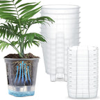 Wonderjune Self Watering Pots for Indoor Plants with Deep Reservoir and High Drainage Holes for Outdoor Plants and Flowers, Bare Root Planter(5.91'',Clear,9 Pcs)