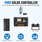 ECO-WORTHY 200W 24V Solar Water Pump System, Large Flow 3.2GPM, 2pcs 100 Watts Solar Panel + Submersible Well Pump + 20A Controller + 16ft Cables for Irrigation Garden Camping