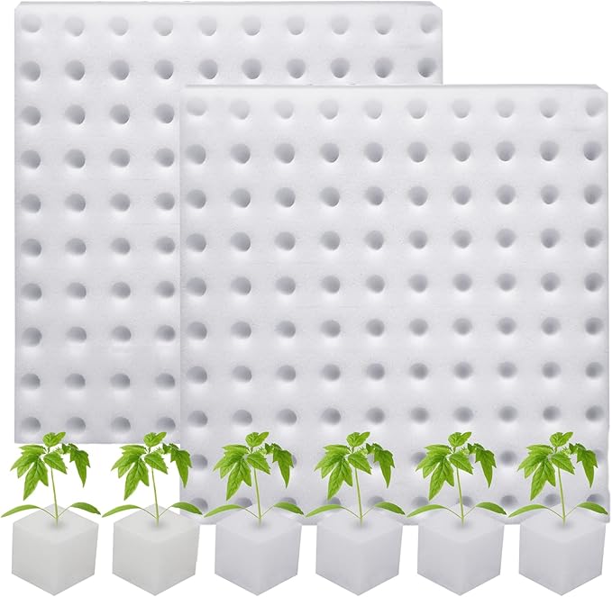 200 Pack Hydroponic Sponge Planting Tool Square Seedling Sponges Greenhouse Hydroponic Sponge Hydroponic Vegetable Planting Sponge for Small Bud Growth