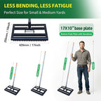 Lawn Leveling Rake 17x10 Inch, 6FT Heavy-Duty Carbon Steel Lawn Leveler – Yard Leveling Rake for Soil, Sand, Grass, Perfect for Lawn Repair, Pit Filling & Garden Maintenance