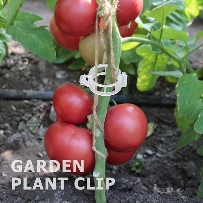 400PCS Plant Support Clips, White Plastic Garden Clips for Tomato Cucumber Flower Squash Vine, 1.2' Inner Diameter