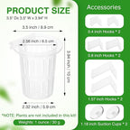 2025 New Upgraded Large Aquarium Plant Holder with 1.57-inch Extension Hooks and Suction Cups for Fish Tank Aquaponic Plant Cultivation and Aquascape Accessories Decorations (2 PCS) Transparent