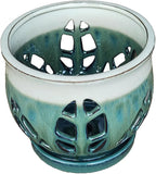W&W Orchid Pot with Holes and Saucer for Repotting, Teal Mix, 6.5"