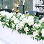 Coferset White Hydrangea Artificial Flowers 3pcs Lifelike Faux Hydrangea Real Touch Artificial Flowers for Outdoors Home Wedding Christmas Office Party Living Room Decoration,22inch