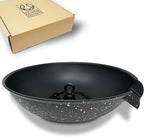 U-nitt 12" Spill Bowl Downspout Catch Basin for Rain Chain Anchoring & Stake | Rainwater Collection for Roof |Gutter Catch Basin | Good for Water Fountain & Birdbath | Golden| Handles Heavy Rain
