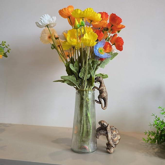 Tortoise Figure for Plant Pot Hanger, Dinosaur & Tortoise Pot Hanger- Cute Animal Shaped Pots, Plant Buddy Decorations for Outdoor Planters (Tortoise and Dinosaur)