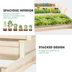 VIVOSUN 3-Tier Wooden Raised Garden Bed, 48 x 48 x 21 Inches, Outdoor Wood Planter Kit for Plants, Herbs, and Vegetables for Garden, Patio, Balcony, Backyard and Outdoors