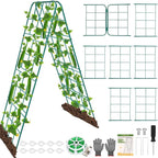 Heavy Duty Metal 50"x17" Cucumber Trellis for Raised Bed, A Frame Garden Trellis for Climbing Plants Outdoor, Plant Trellis Support for Tomato Bean Pea Grape Adjustable Vegetable Garden Trellis