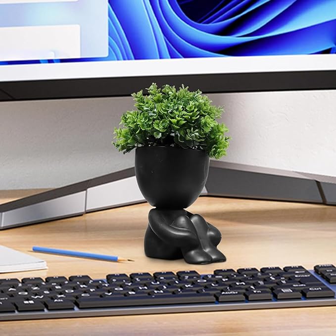 Zerzsy Fake Plants Artificial Succulents Plants for Room Bathroom Home Office Desk Cute Fake Plant Decoration - Set of 1