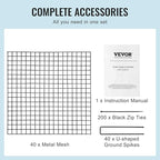 VEVOR 10 Pack Plant Protectors from Animals, 12'' x 12'' Chicken Wire Plant Protector, Plant Cages for Outdoor Plants, Flowers & Vegetables, Keeps Bunny Chicken Squirrels Out, 40pcs Metal Mesh