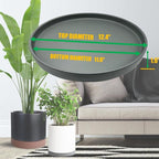 Yukfona Ceramic Plant Saucer Pot Tray 12 Inch, Planter Saucers 4 5 6 7 8 9 10 11 12 13 Inch for Indoors Outdoor, Durable Sturdy Flower Drainage drip Water Tray for Glazed Pots Base (12.7 Inch-Grey)
