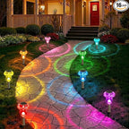 Solar Lights Outdoor, 16 Pack Mushroom Lights Outside Waterproof, Solar Powered LED Lighting for Garden, Yard, Landscape, Path, Pathway, Lawn, Walkway, Driveway, Backyard Decor (Color Changing)