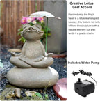 Pond Fountain Spitter with Pump, Outdoor Resin Artificial Stone Water Feature for Koi Pond, Garden, Patio, Tabletop Water Décor(22x26x60cm)