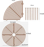 6 Pcs Plant Pot Grid Soil Protector Covers, 11.8" Cuttable Plant Protector Flower Pot Grid from Animals Cat Digging Stopper Plant Pot Cover with Stakes for Plant Gardening(6PCS Brown)