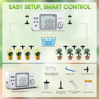 Automatic Watering System Dual Pump for Indoor Plants, Built-in Rechargeable Battery, Two Independent Water Zones, Worry-Free Vacation Drip Irrigation Kit, Water-Saving Smart Plant Waterer, White