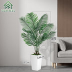 Palm Tree 5FT Artificial, 60in Tall Faux Palm Tree with 15.7 White Planter, Fake Potted Tree for Indoor & Outdoor Home Office Decor