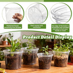 12 Pack 4/6/8/10 Inch Clear Nursery Pots for Plants, Large Size Clear Plant Pots with Drainage Holes, Plastic Nursery Pots for Indoor and Outdoor Planting Vegetables, Orchids, Aloe