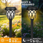 Solar Lights Outdoor 12 Pack Solar Garden Lights Waterproof IP65 Solar Landscape Lights Solar Pathway Lights for Patio, Yard, Driveway Decoration (Warm White