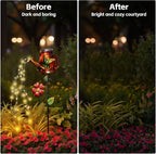 SRNPMIU Solar Watering_Can Light, Yard Outdoor Decor Lights, IP65 Waterproof, Hanging Hummingbird Garden Light, Outside Garden Flower Bed Decor, Women Gift, Birthday Gifts