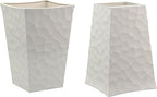 Keter Stone Tapered Planter Set of 2, Tall 26.4‑Inch Resin Outdoor Flower Pots with Stone‑Look Finish and 12.2‑Gallon Capacity, Cream