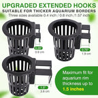 Borlech 2025 New Upgraded Large Aquarium Plant Holder with 1.57-inch Extension Hooks and Suction Cups for Fish Tank Aquaponic Plant Cultivation and Aquascape Accessories Decorations (2 PCS)