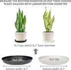 Plant Saucer, 7 Pack 8 10 12 14 15 Inch Durable Plastic Plant Trays for Pots, White & Black Round Plant Pot Saucers, Drip Tray for Indoor and Outdoor Garden (10", for 7 8 Inch Pot)