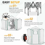 EAGLE PEAK 6.6x6.6 Portable Walk in Greenhouse, Pop Up Indoor Outdoor Greenhouse, Green House Kit with Zippered Roll-Up Doors and Windows, Hexagon Design, PE Cover, Clear/White