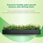 GARDMAX 8x4x1FT Galvanized Raised Garden Bed Kit, Metal Planter Boxes Outdoor with Easy Assembly, Large Garden Bed for Vegetables, Fruits, Flower, Herbs Rectangle Dark Gray