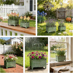 2-Piece Vintage Metal Birdcage Planter Set, Rustic Distressed Plant Holder, Farmhouse Floral Containers for Indoor Outdoor Garden, Patio & Tabletop Decor